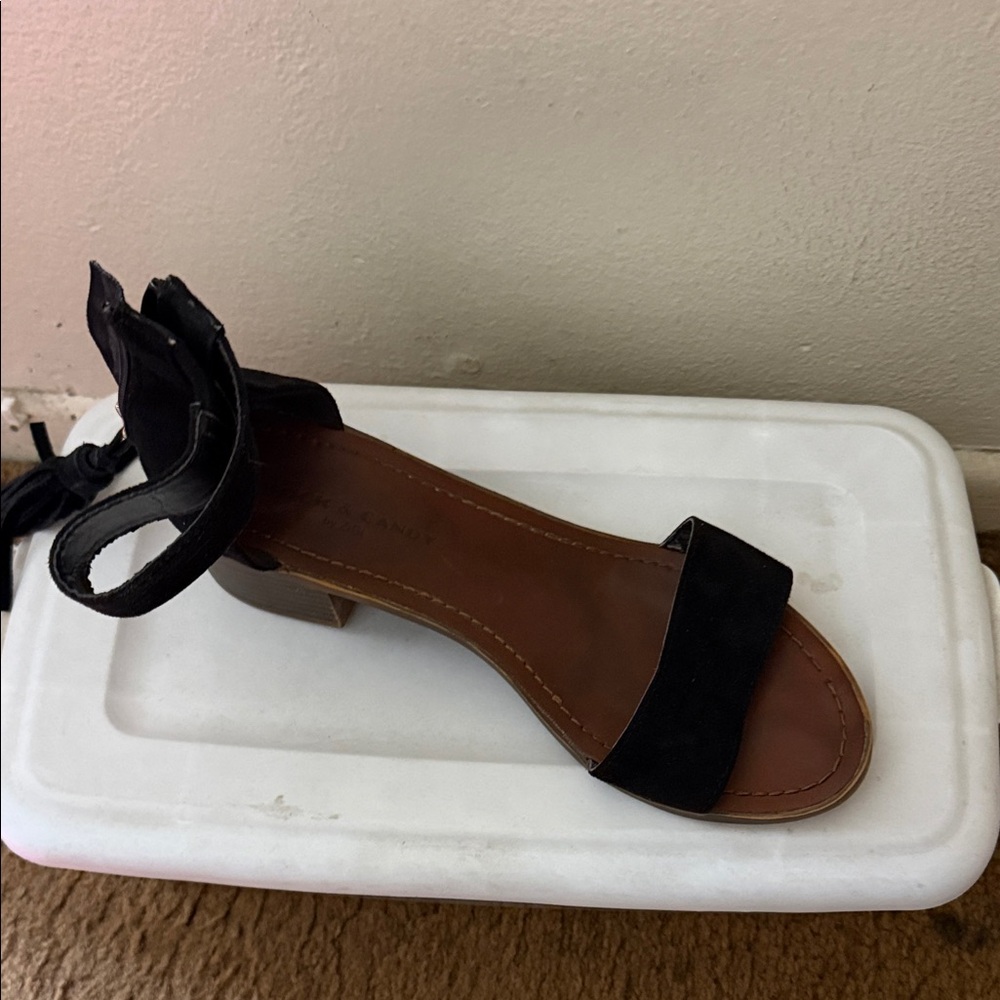 Rock & Candy Black Ankle Strap Sandals